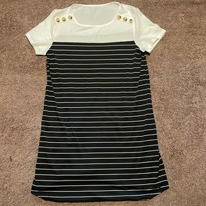 Black and white striped dress